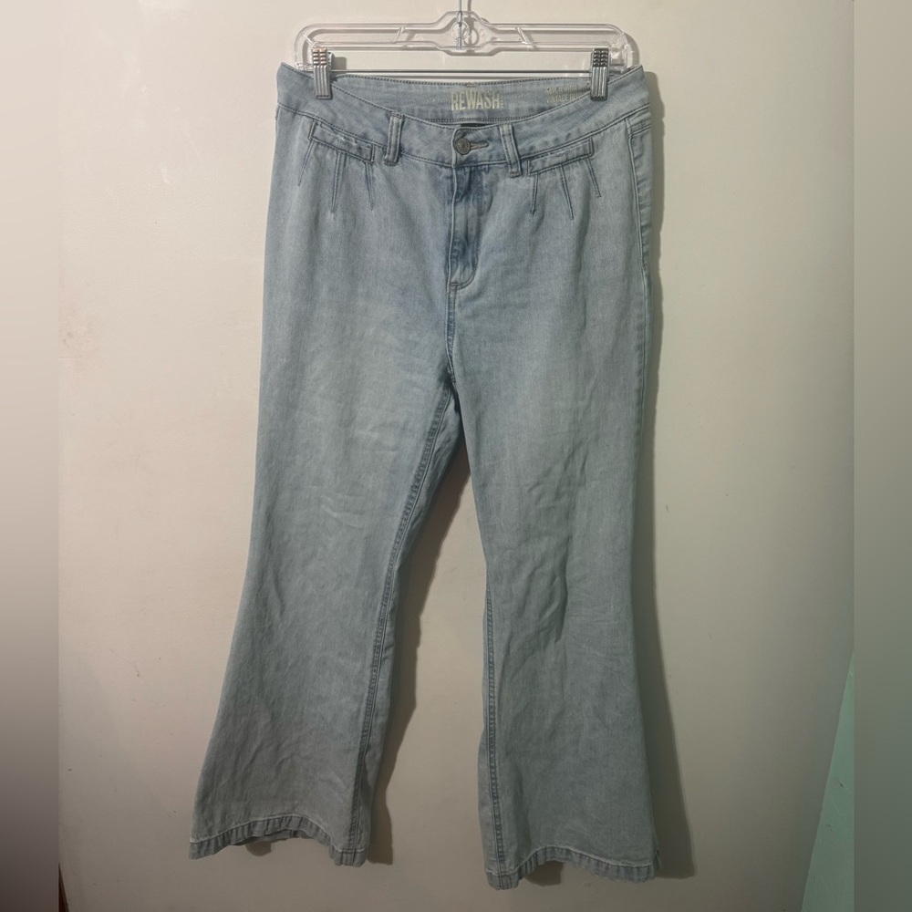 Rewash super high rise vintage reunion  Light Blue Wide Leg Jeans flare